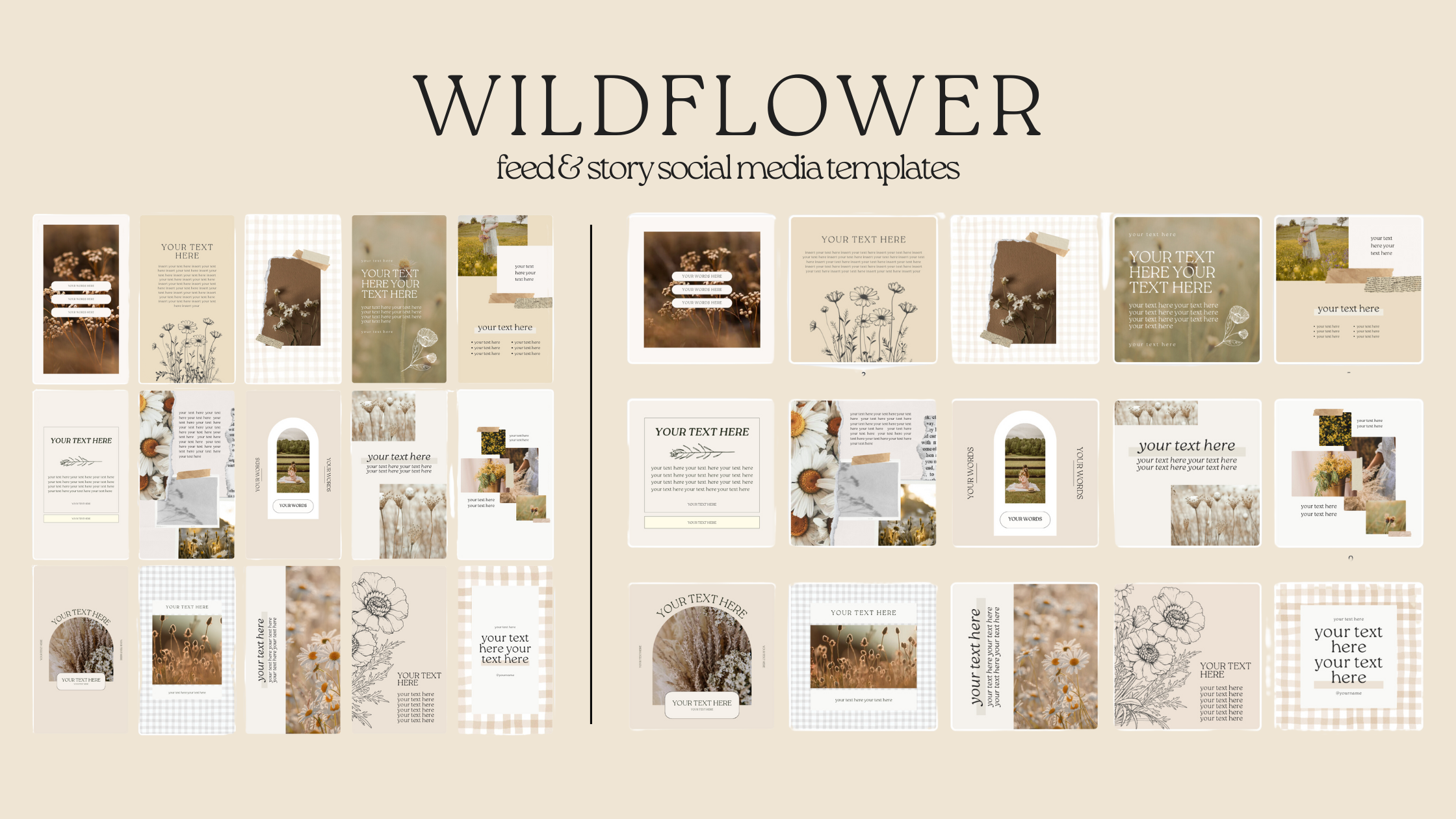 Wildflower Social media templates collection